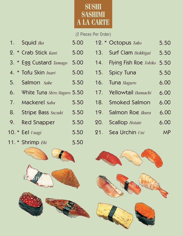 Sushi Sashimi A La Carte